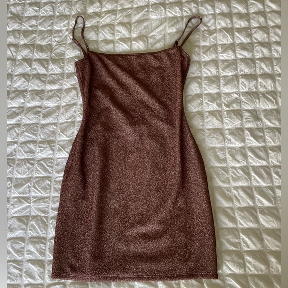 Reformation Kitty Knit mini in chocolate Sparkle